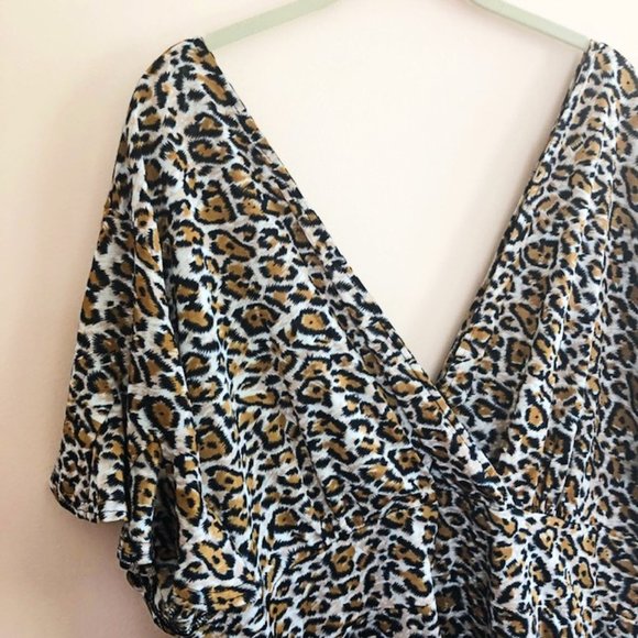 JL Studio for Jessica London Animal Print Ruffle Hem Blouse 4X - Picture 7 of 14